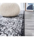 MODERN PERSIAN Area Rug Modern Boho Vintage Trellis Black/Ivory 2 ft. x 8 ft. Runner Rug