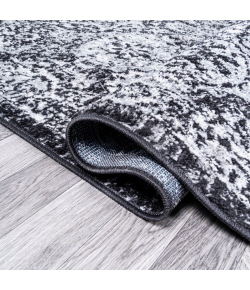 MODERN PERSIAN Area Rug Modern Boho Vintage Trellis Black/Ivory 2 ft. x 8 ft. Runner Rug