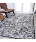 MODERN PERSIAN Area Rug Modern Boho Vintage Trellis Black/Ivory 5 ft. x 8 ft. Area Rug