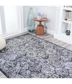Jonathany Modern Persian MDP205B Black/Ivory Area Rug 7 ft. 8 in. X 10 ft. Rectangle