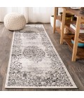 Minori Filigree Medallion Dark Gray/Cream 2 ft. x 8 ft. Runner Rug