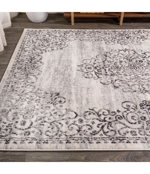 Minori Filigree Medallion Dark Gray/Cream 5 ft. x 8 ft. Area Rug