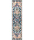 Brooklyn Geometric Medallion Blue/Beige 2 ft. x 8 ft. Runner Rug