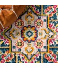 MODERN PERSIAN Area Rug Brooklyn Geometric Medallion Blue/Beige 3 ft. x 5 ft. Area Rug