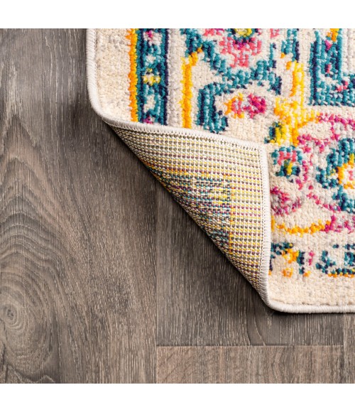 MODERN PERSIAN Area Rug Brooklyn Geometric Medallion Beige/Ivory 2 ft. x 8 ft. Runner Rug