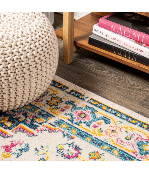 MODERN PERSIAN Area Rug Brooklyn Geometric Medallion Beige/Ivory 2 ft. x 8 ft. Runner Rug