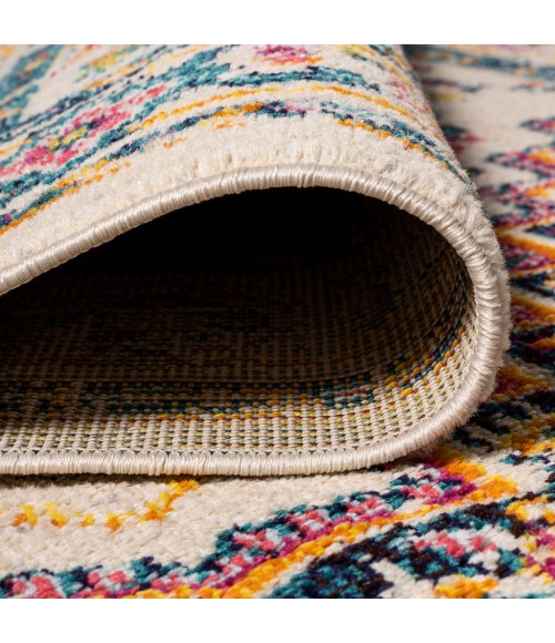 MODERN PERSIAN Area Rug Brooklyn Geometric Medallion Beige/Ivory 2 ft. x 8 ft. Runner Rug