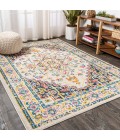 MODERN PERSIAN Area Rug Brooklyn Geometric Medallion Beige/Ivory 5 ft. x 8 ft. Area Rug