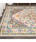 MODERN PERSIAN Area Rug Brooklyn Geometric Medallion Beige/Ivory 5 ft. x 8 ft. Area Rug