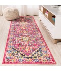 Brooklyn Geometric Medallion Red/Pink 2 ft. x 8 ft. Runner Rug