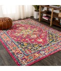 Brooklyn Geometric Medallion Red/Pink 4 ft. x 6 ft. Area Rug