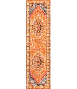 Jonathany Modern Persian MDP207D Orange/Blue Area Rug 2 ft. 3 in. X 8 ft. Runner