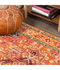 MODERN PERSIAN Area Rug Brooklyn Geometric Medallion Orange/Blue 8 ft. x 10 ft. Area Rug