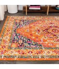 MODERN PERSIAN Area Rug Brooklyn Geometric Medallion Orange/Blue 8 ft. x 10 ft. Area Rug
