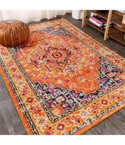 Jonathany Modern Persian MDP207D Orange/Blue Area Rug 7 ft. 9 in. X 10 ft. Rectangle