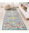MODERN PERSIAN Area Rug Brooklyn Geometric Medallion Blue/Multi 2 ft. x 8 ft. Runner Rug