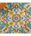 MODERN PERSIAN Area Rug Brooklyn Geometric Medallion Blue/Multi 5 ft. x 8 ft. Area Rug
