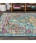 MODERN PERSIAN Area Rug Brooklyn Geometric Medallion Blue/Multi 5 ft. x 8 ft. Area Rug