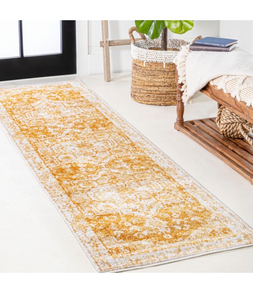 Audrey Bohemian Ornate Medallion Orange/White 2 ft. x 8 ft. Runner Rug