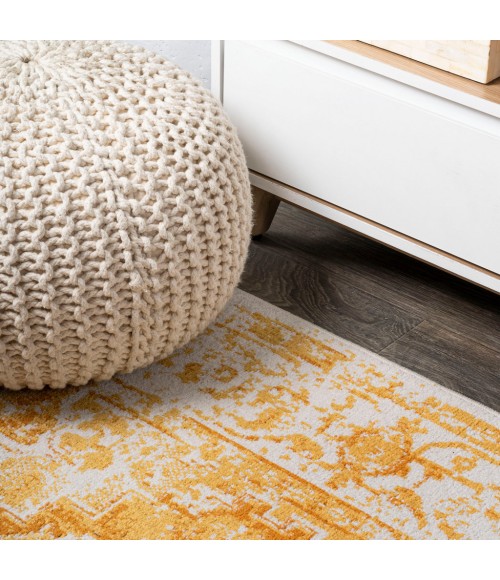 Audrey Bohemian Ornate Medallion Orange/White 3 ft. x 5 ft. Area Rug
