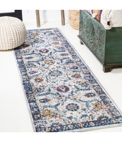 Jonathany Modern Persian MDP210A Light Gray/Blue Area Rug 2 ft. 3 in. X 8 ft. Runner