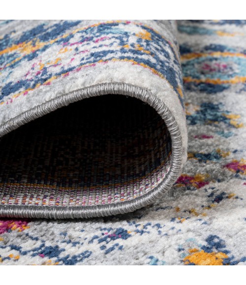 MODERN PERSIAN Area Rug Izil Modern Persian Light Gray/Blue 2 ft. x 8 ft. Runner Rug