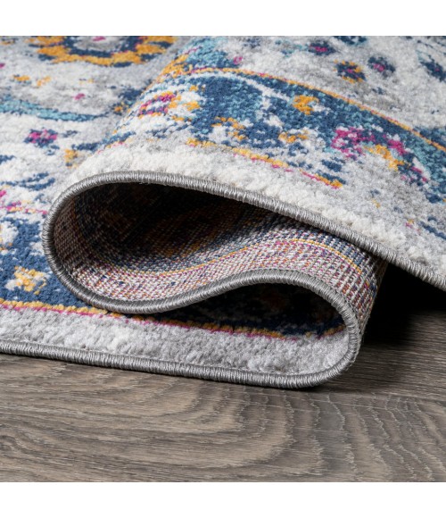 MODERN PERSIAN Area Rug Izil Modern Persian Light Gray/Blue 2 ft. x 8 ft. Runner Rug