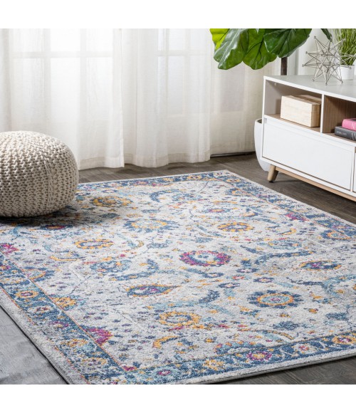 MODERN PERSIAN Area Rug Izil Modern Persian Light Gray/Blue 5 ft. x 8 ft. Area Rug