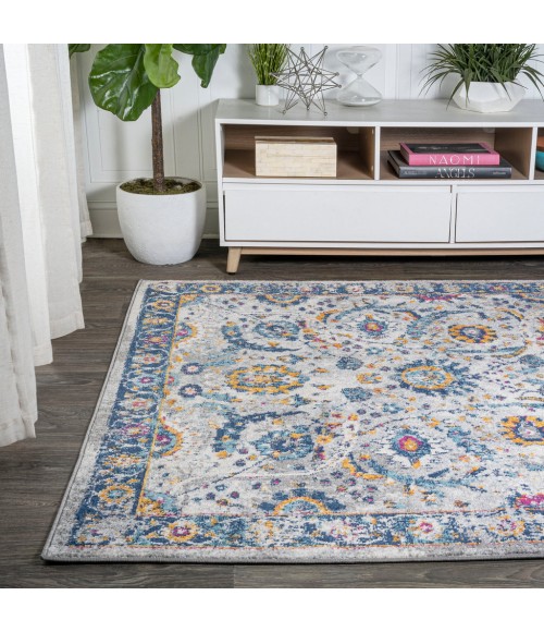 MODERN PERSIAN Area Rug Izil Modern Persian Light Gray/Blue 5 ft. x 8 ft. Area Rug