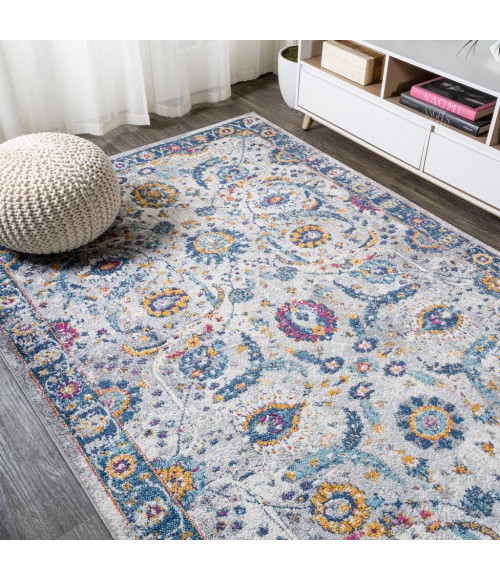 MODERN PERSIAN Area Rug Izil Modern Persian Light Gray/Blue 5 ft. x 8 ft. Area Rug