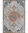 MODERN PERSIAN Area Rug Lorena Ornate Boho Medallion Light Gray/Dark Blue/Orange 9 ft. x 12 ft. Area Rug