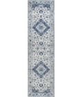 MODERN PERSIAN Area Rug Indhira Ornate Medallion Persian Blue/Gray 2 ft. x 8 ft. Runner Rug