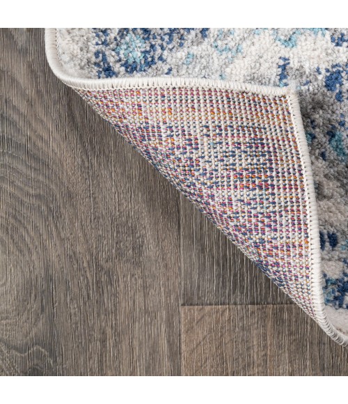 MODERN PERSIAN Area Rug Indhira Ornate Medallion Persian Blue/Gray 9 ft. x 12 ft. Area Rug