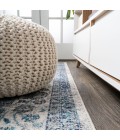 MODERN PERSIAN Area Rug Indhira Ornate Medallion Persian Blue/Gray 2 ft. x 8 ft. Runner Rug