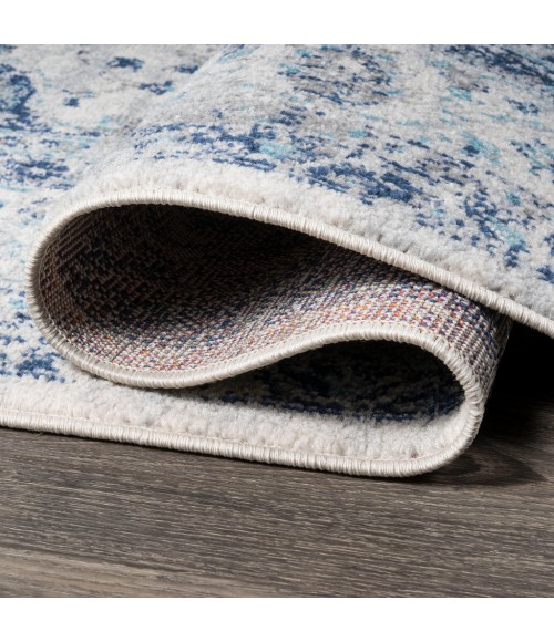 MODERN PERSIAN Area Rug Indhira Ornate Medallion Persian Blue/Gray 2 ft. x 8 ft. Runner Rug