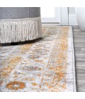 MODERN PERSIAN Area Rug Indhira Ornate Medallion Persian Orange/Cream 2 ft. x 8 ft. Runner Rug