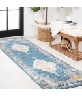 MODERN PERSIAN Area Rug Zelda Bohemian Cottage Medallion Turquoise/Gray 2 ft. x 8 ft. Runner Rug