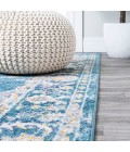 MODERN PERSIAN Area Rug Zelda Bohemian Cottage Medallion Turquoise/Gray 8 ft. x 10 ft. Area Rug