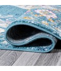MODERN PERSIAN Area Rug Zelda Bohemian Cottage Medallion Turquoise/Gray 2 ft. x 8 ft. Runner Rug