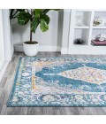 MODERN PERSIAN Area Rug Zelda Bohemian Cottage Medallion Turquoise/Gray 8 ft. x 10 ft. Area Rug