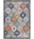 Kirman Bohemian Medallion Light Gray/Blue/Orange 8 ft. x 10 ft. Area Rug