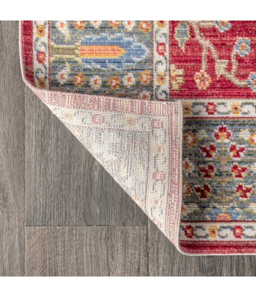 India Flower and Vine Burgundy 3 ft. x 5 ft. Area Rug