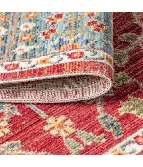 India Flower and Vine Burgundy 3 ft. x 5 ft. Area Rug