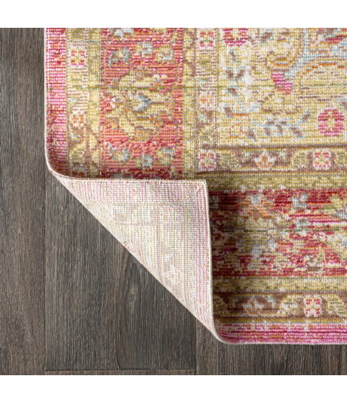 Khilana Floral Medallion Deep Rose/Ivory 5 ft. x 8 ft. Area Rug