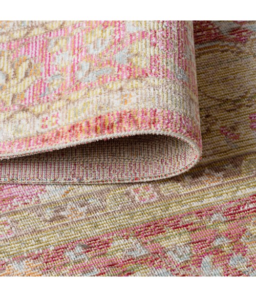 Khilana Floral Medallion Deep Rose/Ivory 5 ft. x 8 ft. Area Rug