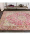 Khilana Floral Medallion Deep Rose/Ivory 5 ft. x 8 ft. Area Rug