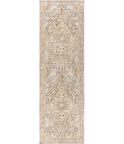 MODERN PERSIAN Area Rug Petras Modern Ornate Medallion Gray/Brown 2 ft. x 8 ft. Runner Rug