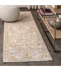 MODERN PERSIAN Area Rug Petras Modern Ornate Medallion Gray/Brown 2 ft. x 8 ft. Runner Rug