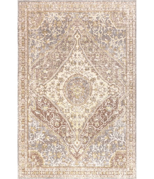 MODERN PERSIAN Area Rug Petras Modern Ornate Medallion Gray/Brown 5 ft. x 8 ft. Area Rug