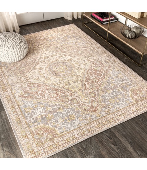 MODERN PERSIAN Area Rug Petras Modern Ornate Medallion Gray/Brown 5 ft. x 8 ft. Area Rug